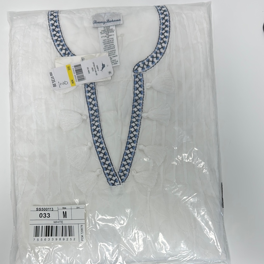White and Blue Embroidered Sundress